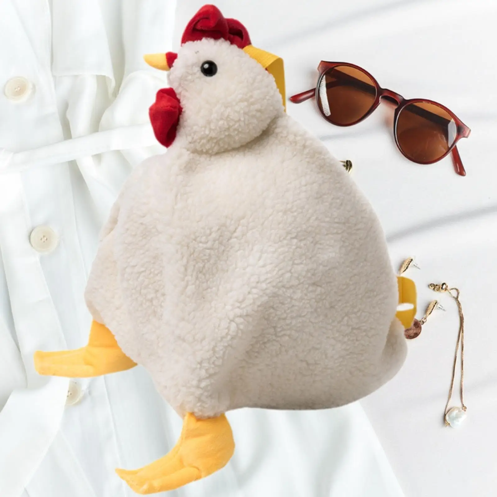 

Chick Plush Shoulder Bag Lightweight Large Capacity Soft Cute Clutch Bag for Fancy Dress up Daily Prom Vacation Birthday Present