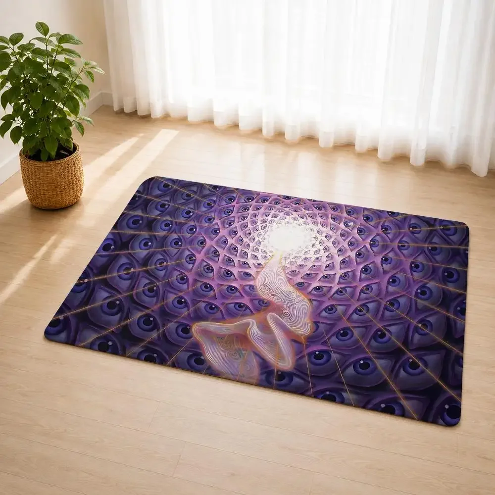 Bohemia A-Alex Grey Abstract Art Floor Mat Flannel Rug Soft Non Slip Door Mat Bathroom Bedroom Kitchen Living Room Home Decor