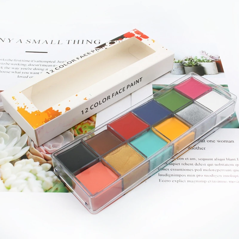 12 Màu Mặt Vẽ Cơ Thể Nghệ Thuật Không Độc Hại An Toàn Sơn Dầu Halloween Áo Lạ Mắt Vẻ Đẹp Dụng Cụ Trang Điểm