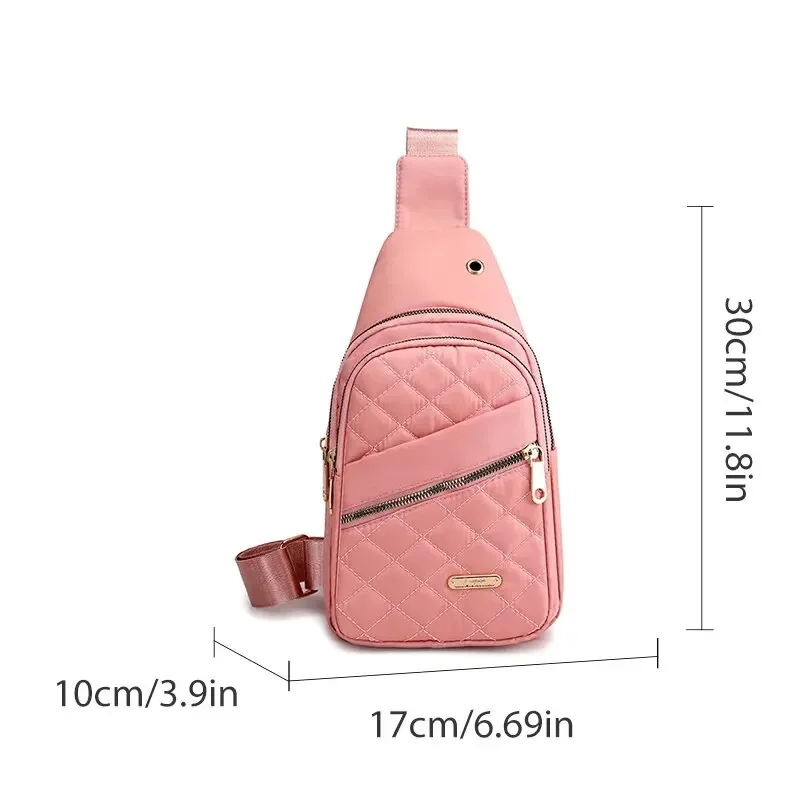 Oxford Cloth Chest Bag Cross-body Bag Ladies Casual Bag Versatile Lightweight Cross-body Bag Shoulder Bag with data hole