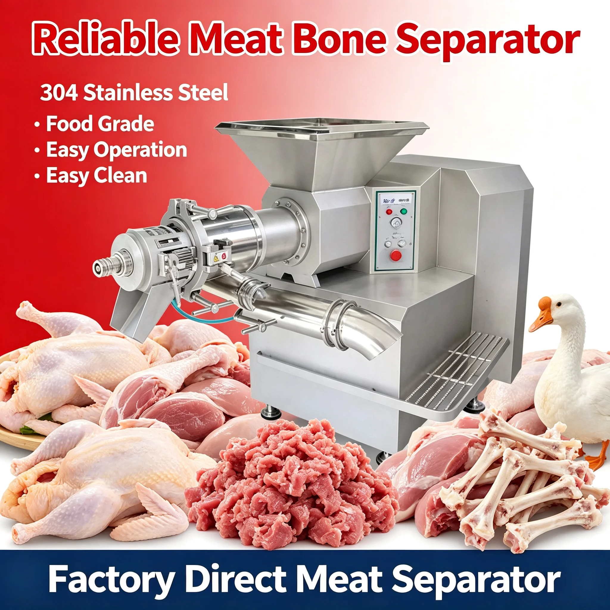 Production‑Line Meat And Bone Separator, Custom Deboning Device for Shrimp Crab Chicken Aquatic Workshop Customized