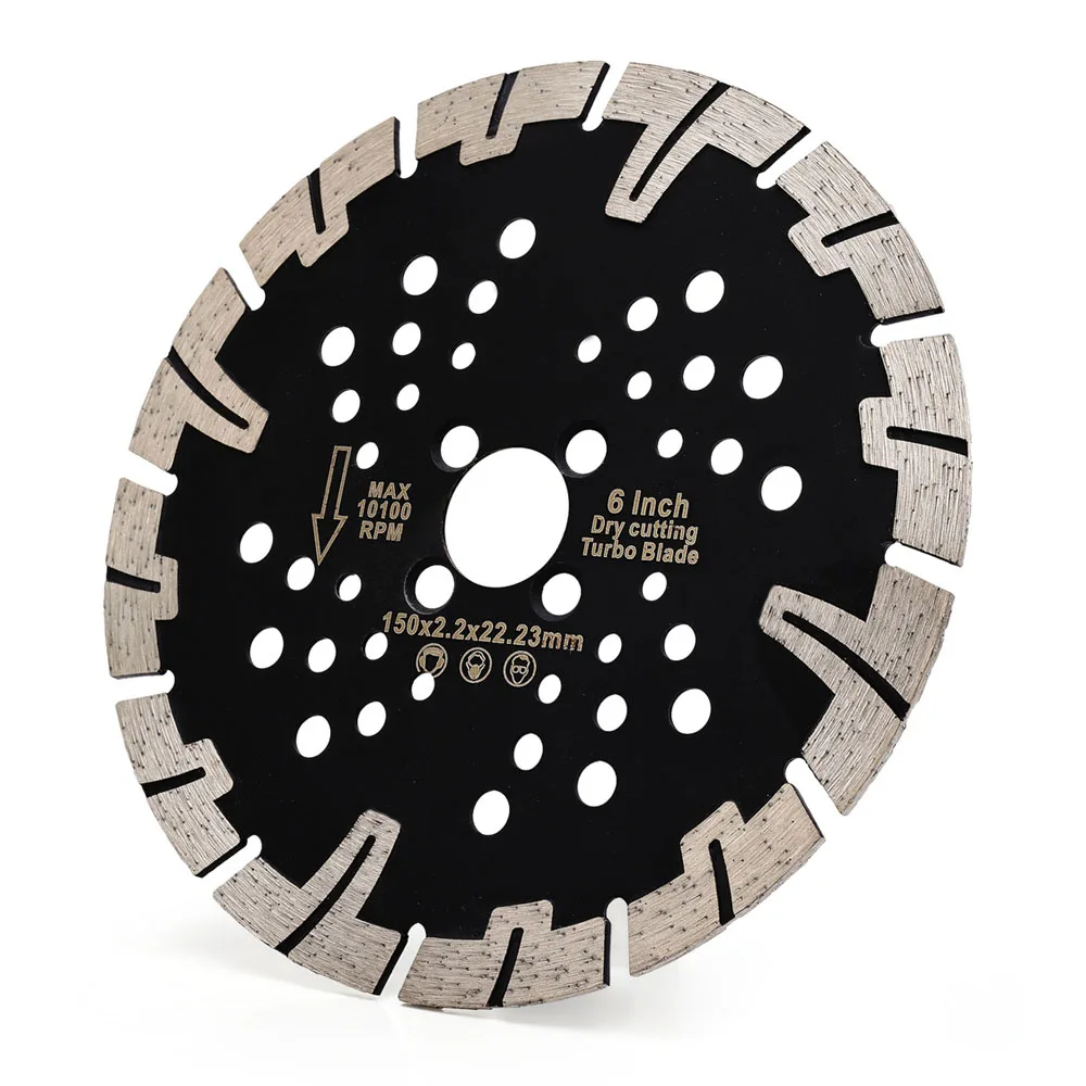 Disque de scie diamantée turbo, dents en forme de T, lame de coupe pour couper la pierre et le béton inappropriés, 6 po, 150mm, 1PC