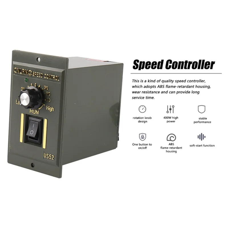 AC56-400W Motor Speed Controller AC220V Regulator Control Device With Indicator Light Corotation And Reverse Adjustable