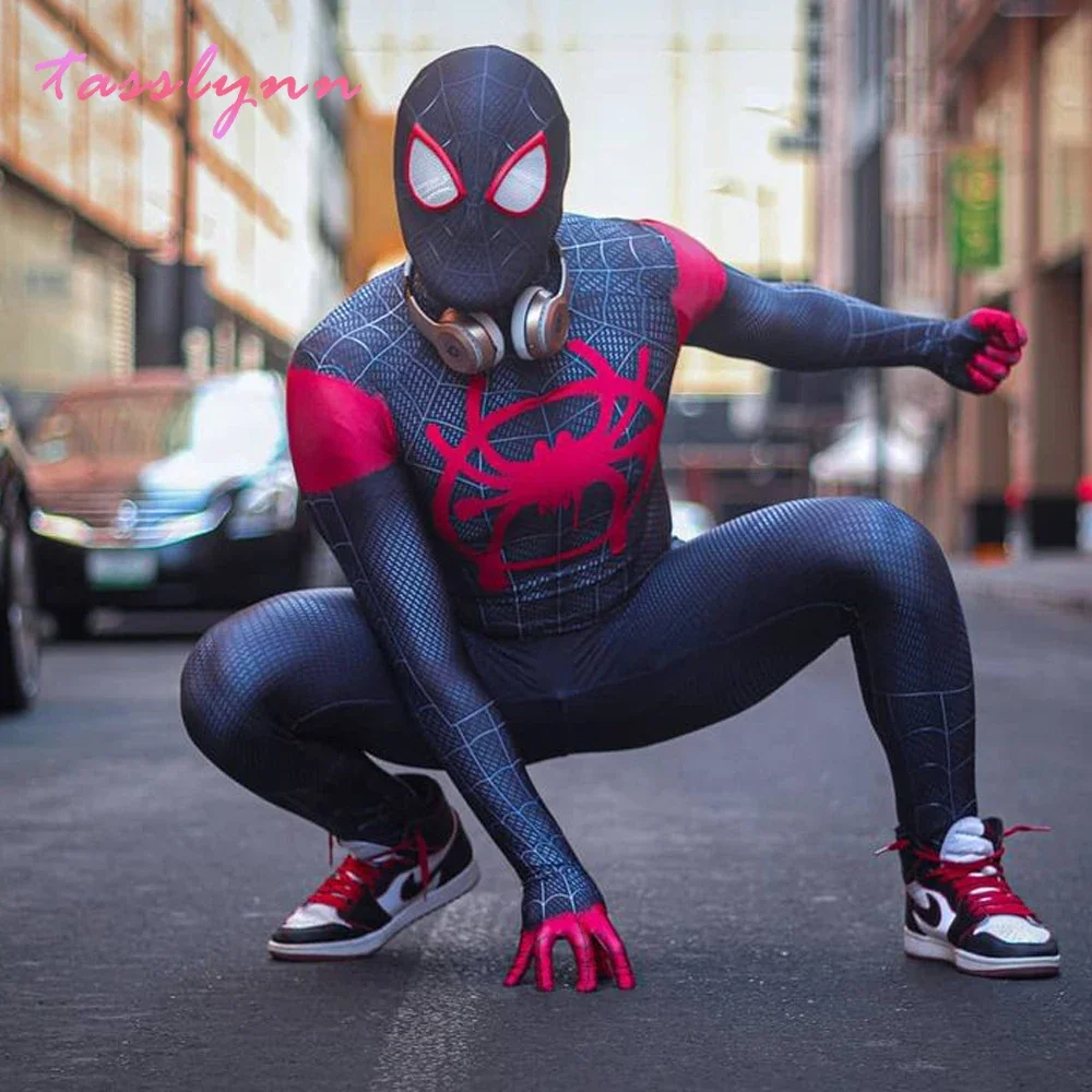 Miles Morales Spider Boy Costume Cosplay Super Zentai Hero Suit  Halloween Costumes Gwen Cosplay Party Fancy Anime Clothes