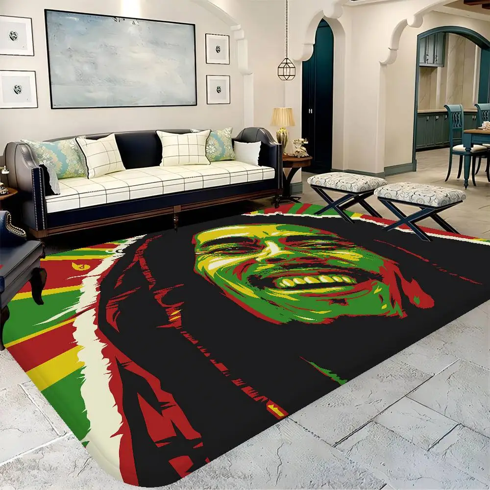 Bob Marley Reggae Music Jamaican Style Entrance Door Mat Washable Non-Slip Living Room Sofa Chairs Area Mat