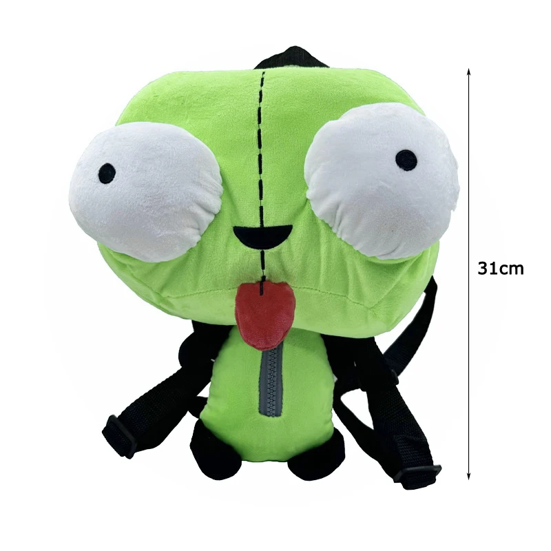 New Alien Invader Zim 3D Eyes Robot Gir Knapsack Cute Stuffed Plush Green Kawaii Plush Doll Knapsack Christmas Gifts for girls