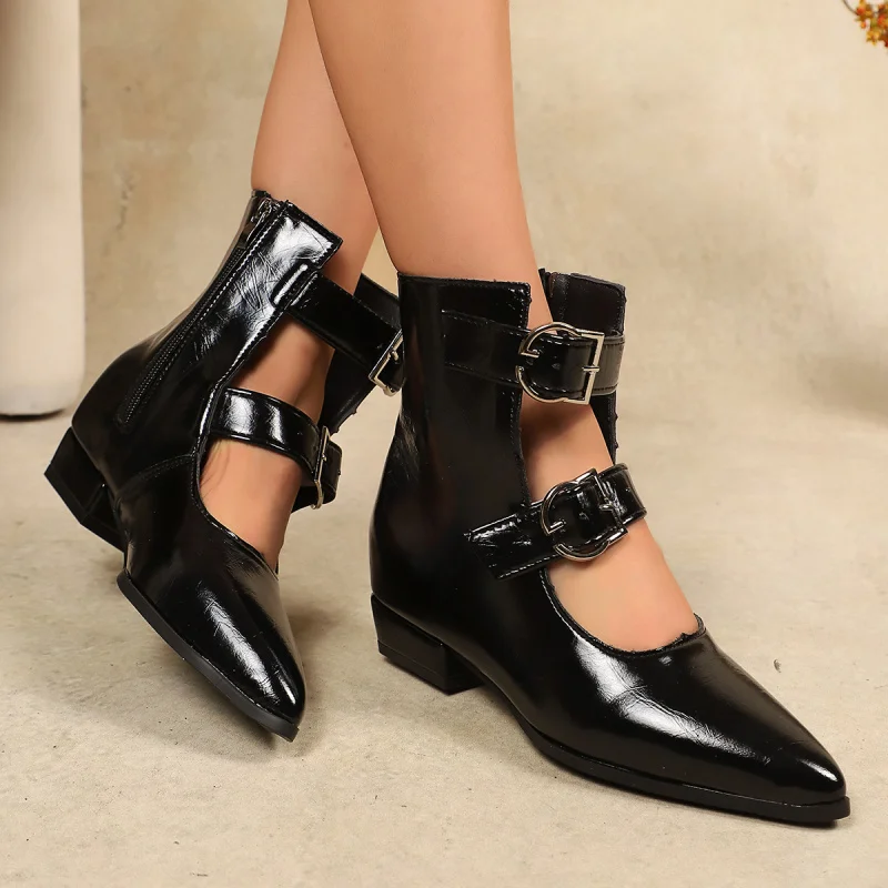 

New pointed-toe fashionable summer short boots for women