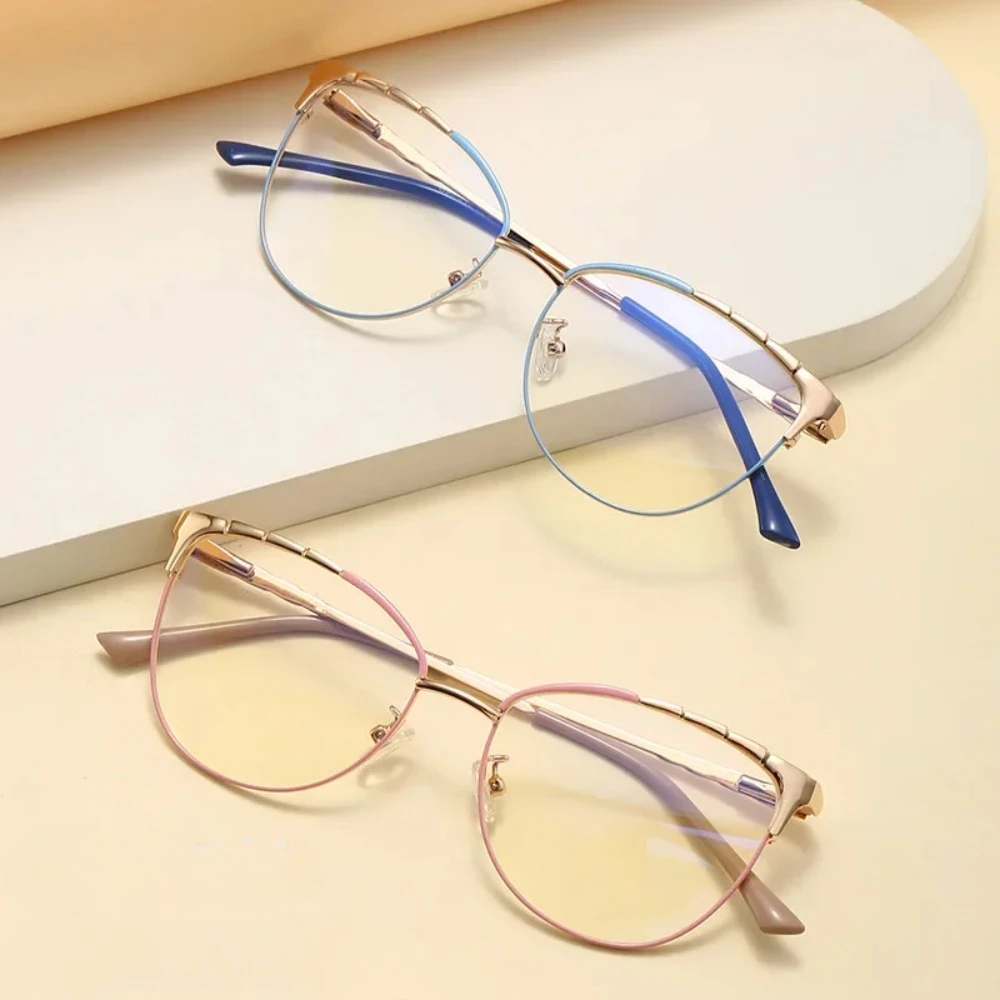 

Fashion Anti Blue Light Glasses Flat Mirror Eyeglasses Frames Women Men Metal Eyewear Glasses Frame Lentes De Lectura Para Mujer