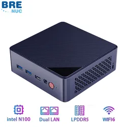 인텔 알더 레이크 미니 PC N6M, N100, Win11 Pro, 12GB LPDDR5 RAM, 256GB SSD, WiFi6 BT5.2, 듀얼 2.5G LAN 지지대, 3 디스플레이