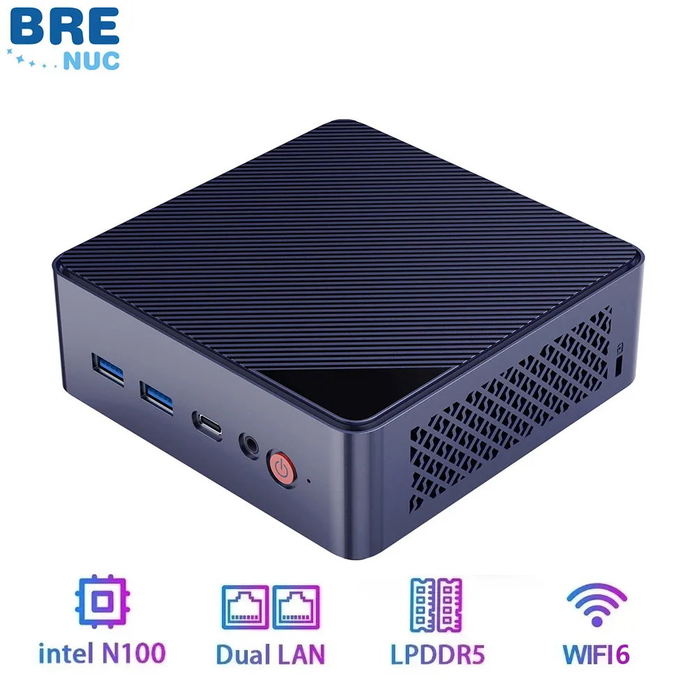 Mini PC N6M Intel Alder Lake N100 Win11 Pro 12GB LPDDR5 RAM 256GB SSD WiFi6 BT5.2 Dual 2.5G Lan Support Three Display