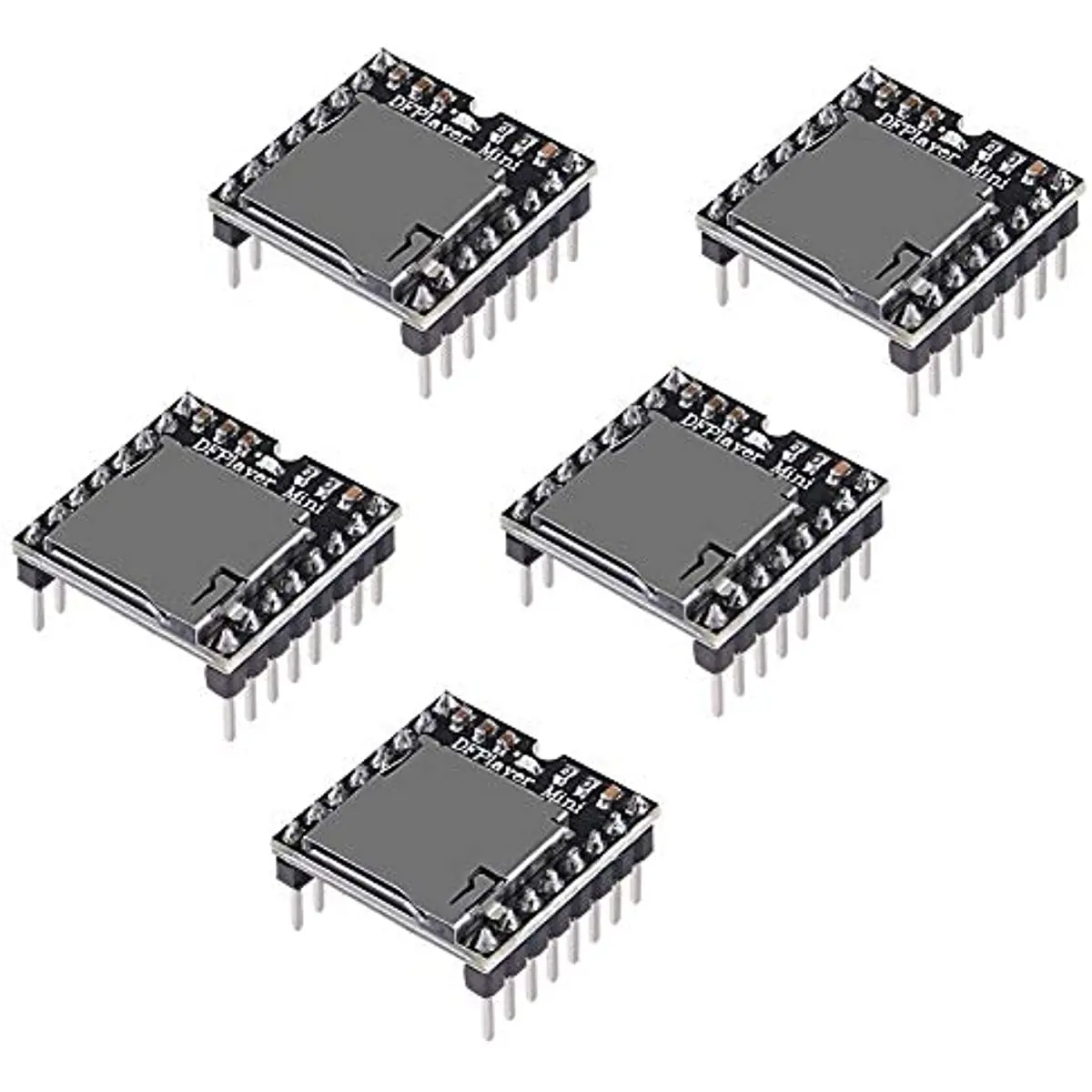 5PCS DFPlayer Mini MP3 Player Audio Module MP3 Voice Decode Board Supporting TF Card U-Disk IO/Serial Port/AD for Arduino