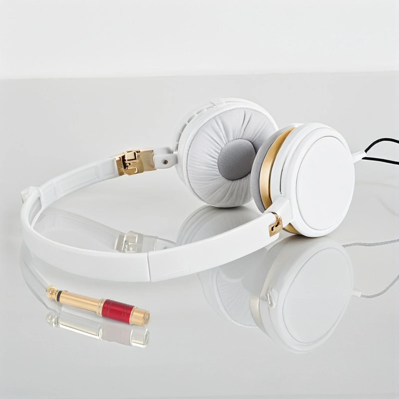 

2pcs 6.35Mm Audio Adapter Male To Female Connector Red Plated For Stable Sound Compatible With Dj Studio Theater Equipment