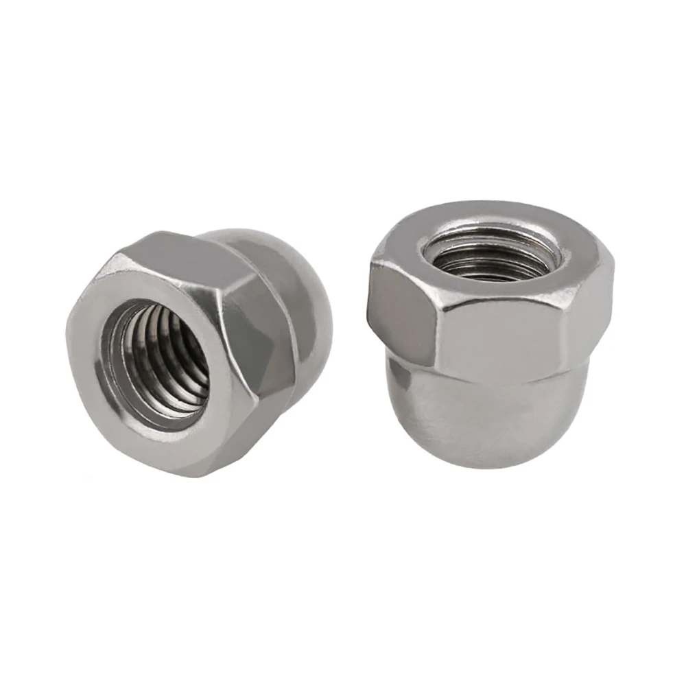 SUS304 A2 Stainless Steel Hex Domed Cap Nuts - GB923 DIN1587, Assorted Sizes 6# 8# 10# & 1/4-3/4 UNC/UNF