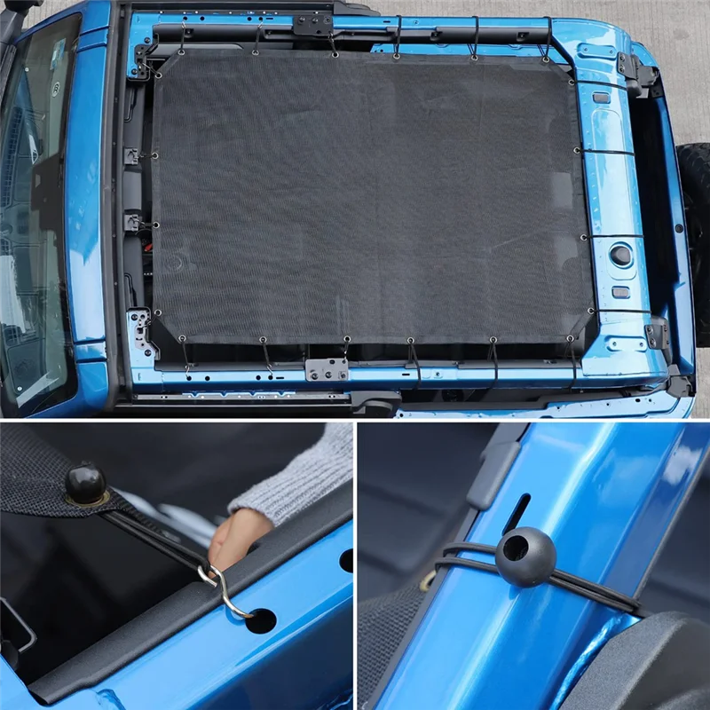 

Sunshade Mesh Shade Top Cover Provides Roof UV Sun Protection For Ford Bronco 2 Door 2021 2022 2023 Accessories-T61C