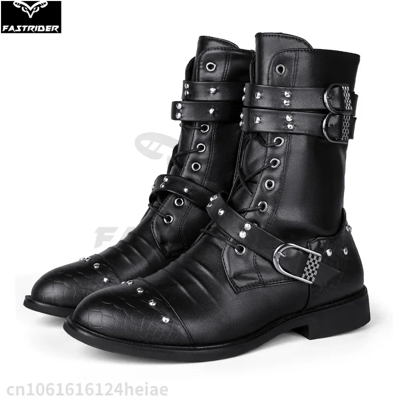 

New Mid Barrel Boots Honorary Boots Motorcycle Men's Performance Boots Motorcycle Shoes Botas Moto Size 37-45