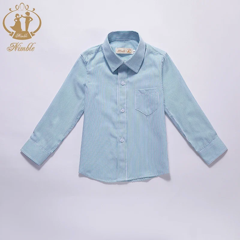 Baby Clothes 2023 Spring Autumn New School Formal Long Sleeve Shirt for Boys Turn Down Collar Blouse Coat Teenage Tops 2-13 Year