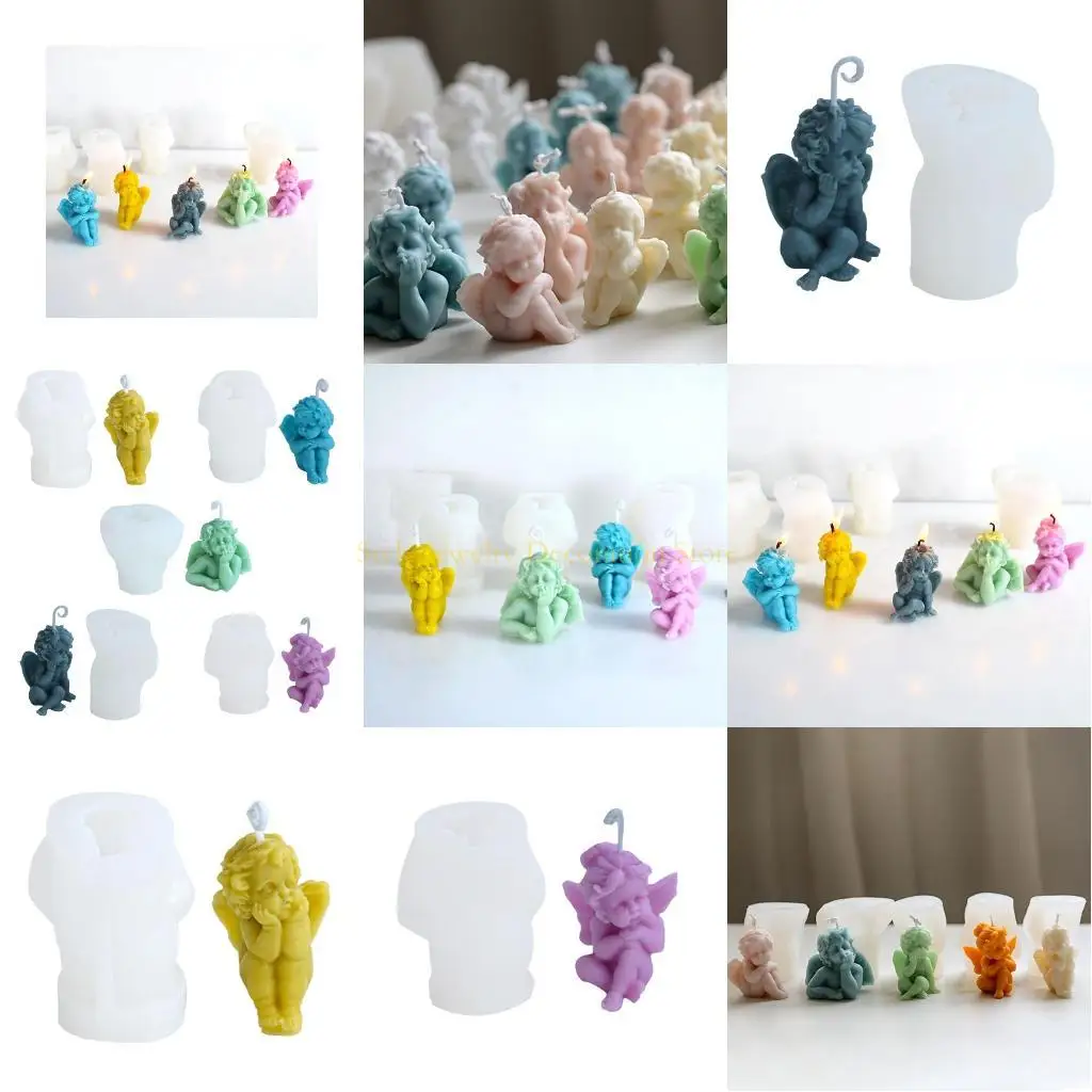 

D46E Angel Silicone Mold Boy Wing Epoxy Mold for Casting Soap Scented Ornament
