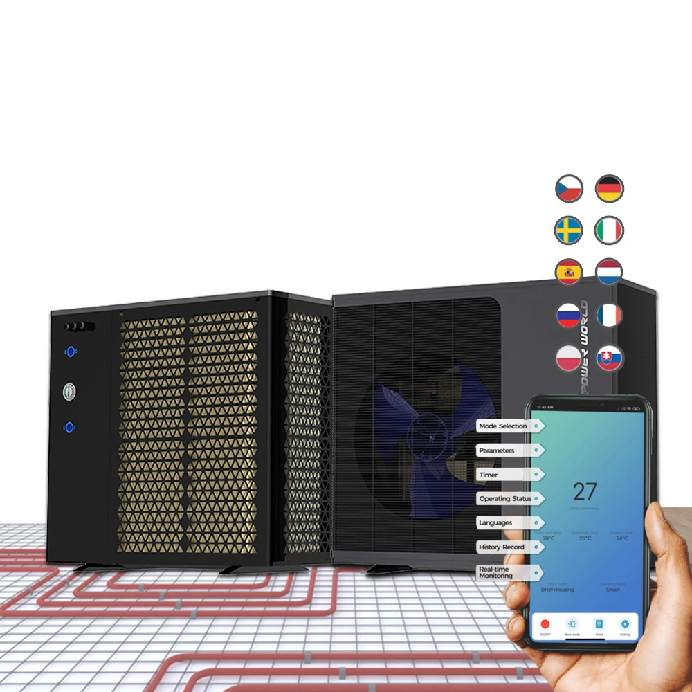 Power World EVI DC Inverter Air Source Heat Pump R290 Refrigerant Smart Control 16kw Tankless for Hotel & Outdoor Use Electric