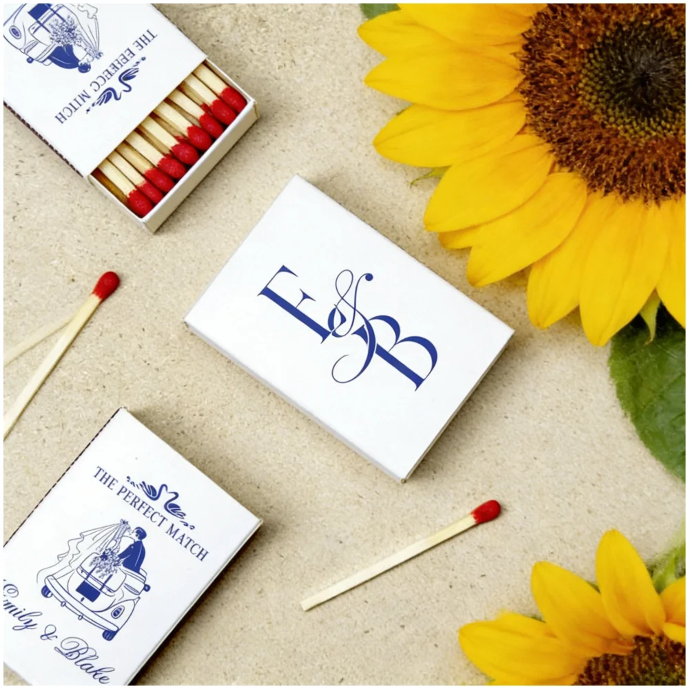 

Персонализированные свадебные спичечные коробки «Идеальное сочетание» — Свадебные сувениры с индивидуальной монограммой для репетиционного ужина, оптовые свадебные спичечные коробки