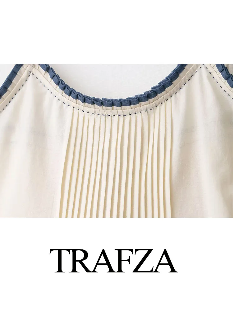 

TRAFZA женские новые модные короткие топы однотонные без рукавов с открытой спиной и бантом на шнуровке с украшением женские летние повседневные тонкие топы