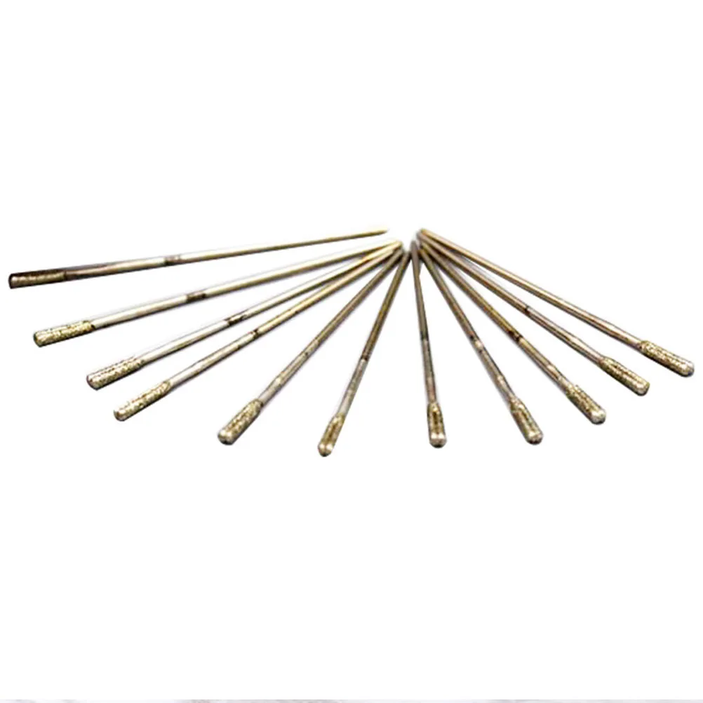 

10Pcs Diamond Drill Bits Punch Needle Jade Super Hard Silver 1mm for Glass Ceramic Jewelry Drilling Tools