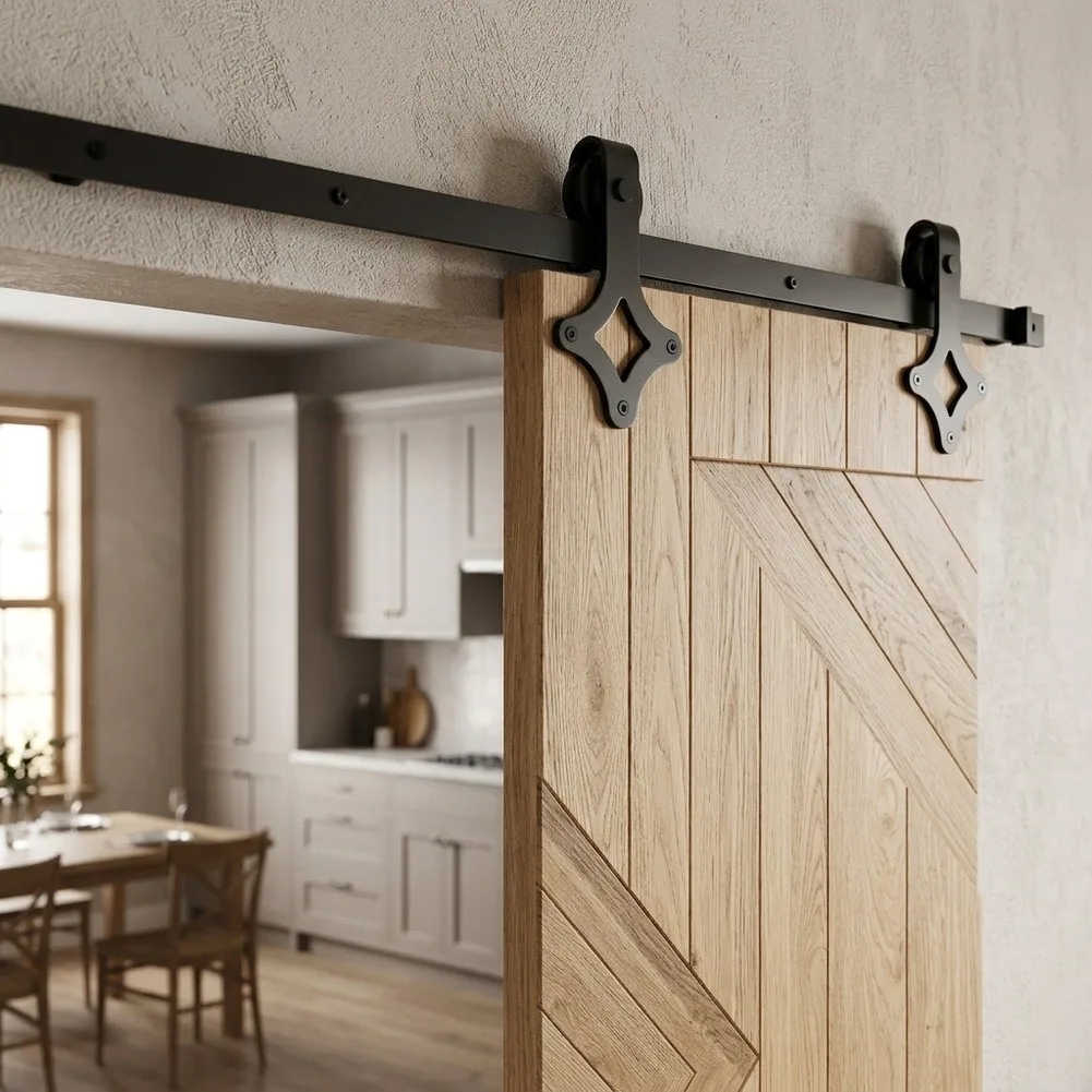 Sliding Door Hardware Diamond Shaped Hanger 2 Rollers For Interior Sliding Door Hardware Kit For Carbon Steel Tracks