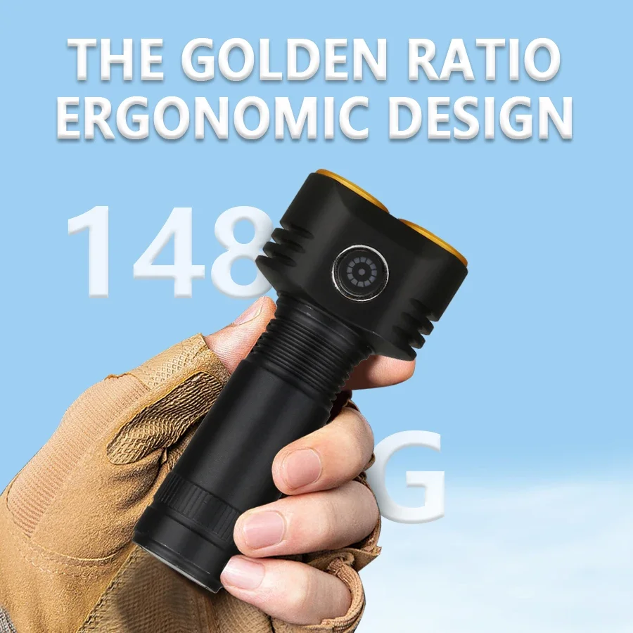 2026 Mini LED Torch Type-C Rechargeable Aluminum Alloy Powerful Flashlight Portable Hand Lamp with Magnetic Mini LED Work Lights