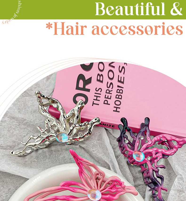 Women's New Claw Clip Sweet Cool Style Hollowed-out Butterfly Grab Clip Shark Clip Hair Clip Hot Girl Hair Accessory Sweet Style