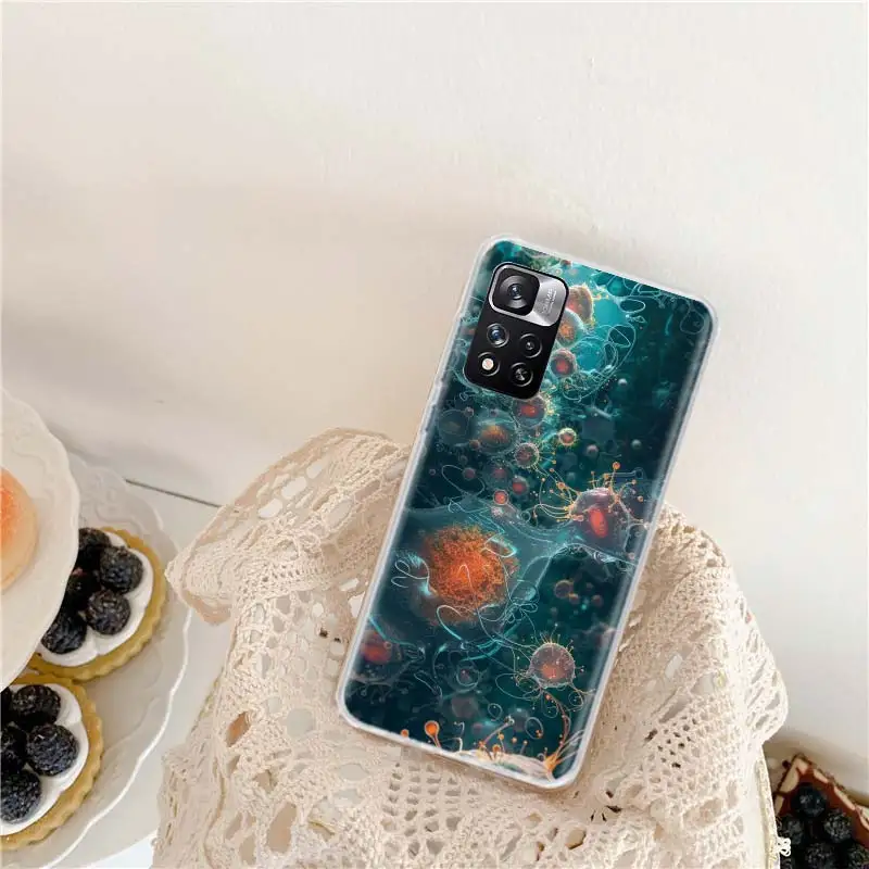 Microscope Virus Close up Phone Case For Xiaomi Redmi Note 13 Pro+ 5G 10 10A 10C 12 12C 9 9A 9C 9T 8 8A 7 7A 6 K60 K70 Pro S2 6A