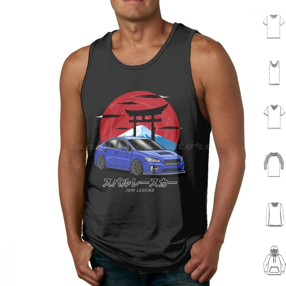 Blue Jdm Subie Wrx Sti Tank Tops Vest Sleeveless Car Cars Automobile Automotive Vehicle Car Guyvit Navin Guyvit Subie Impreza