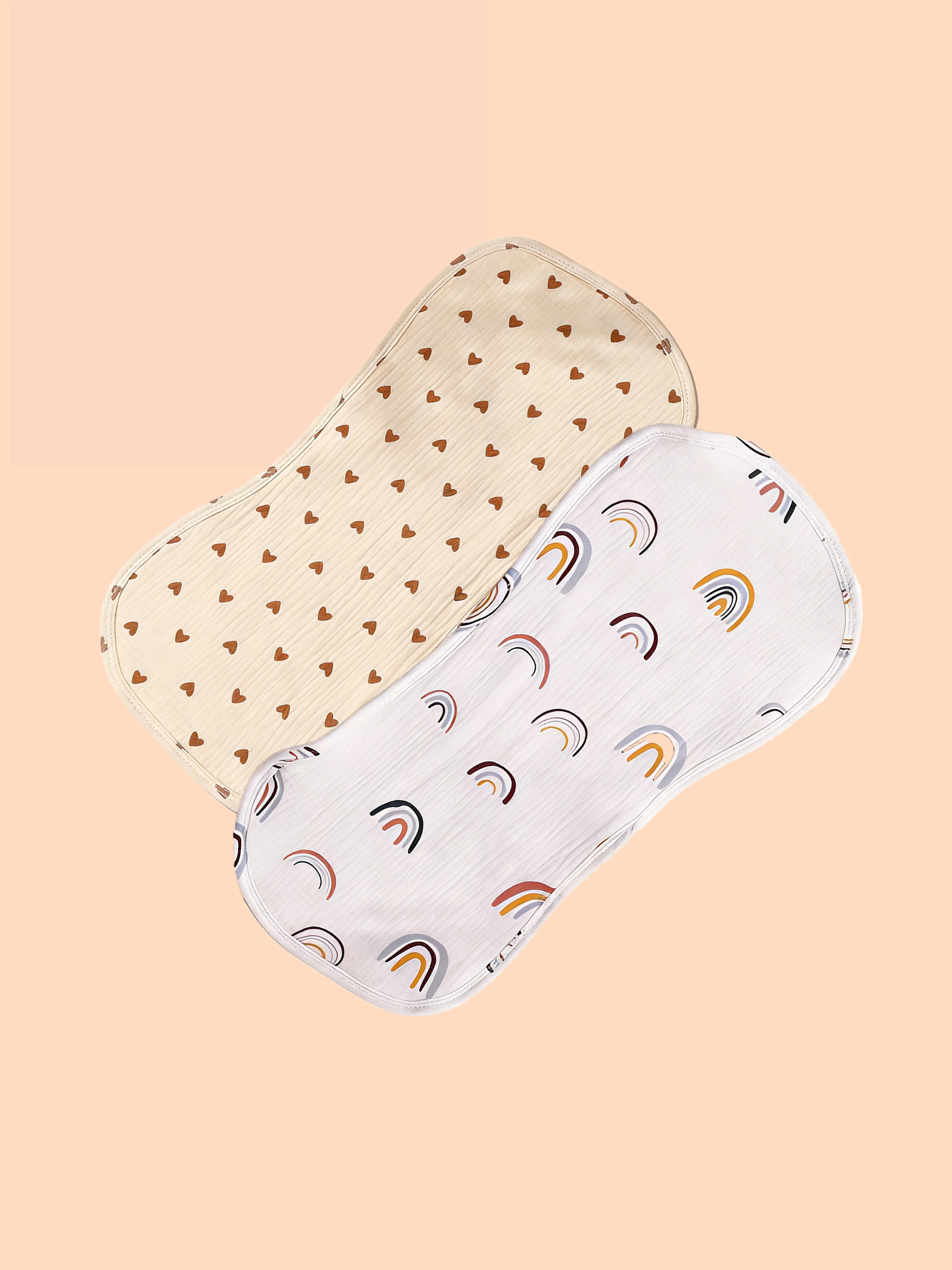6 Layer Cotton Muslin Burp Cloth 2 Pack Ultra Soft Absorbent Stylish Design Baby Burping Cloth
