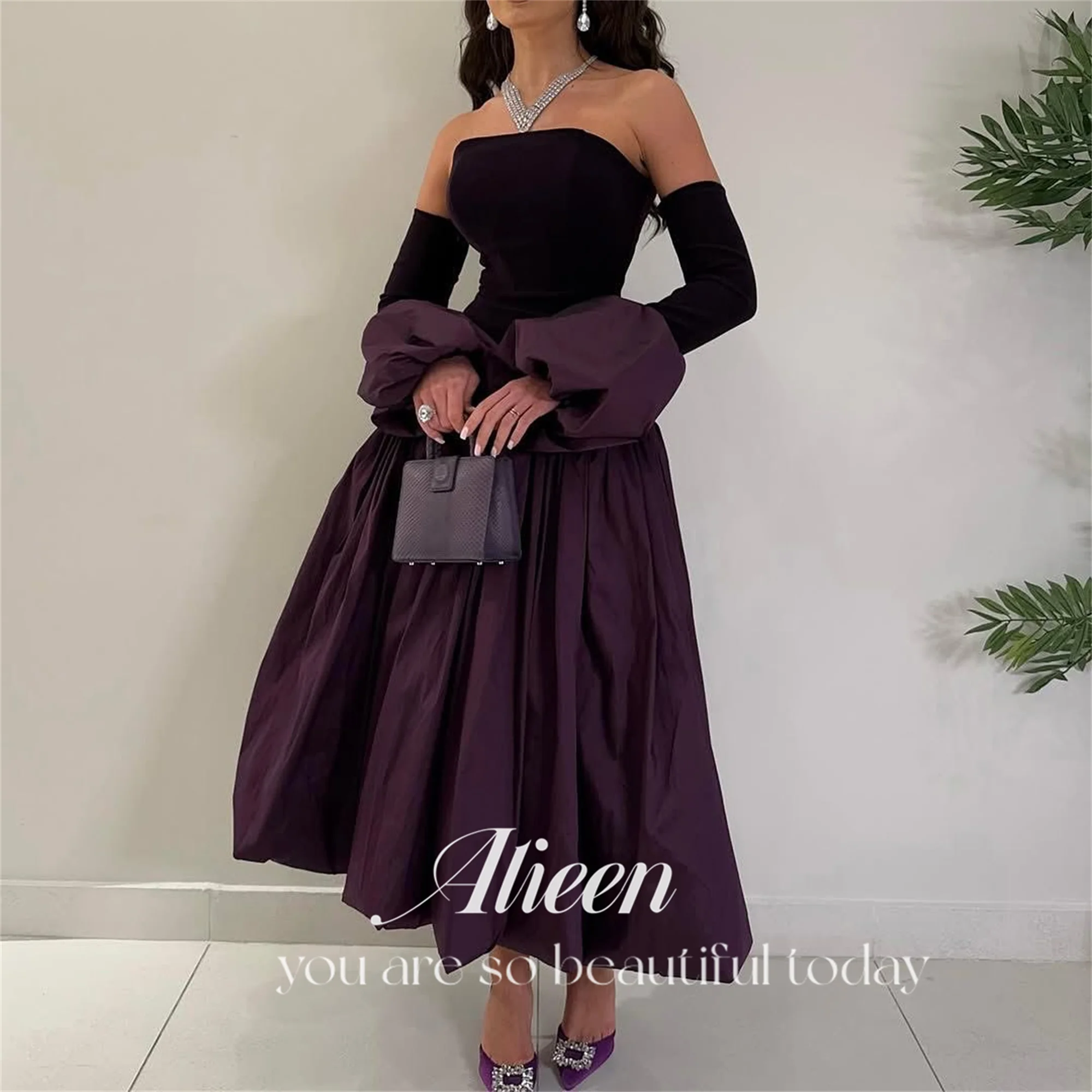 Aileen Off-shoulder Formal Dresses for Special Occasions Customized Elegant Party Dresses Woman Half-sleeved Wedding Party Dress