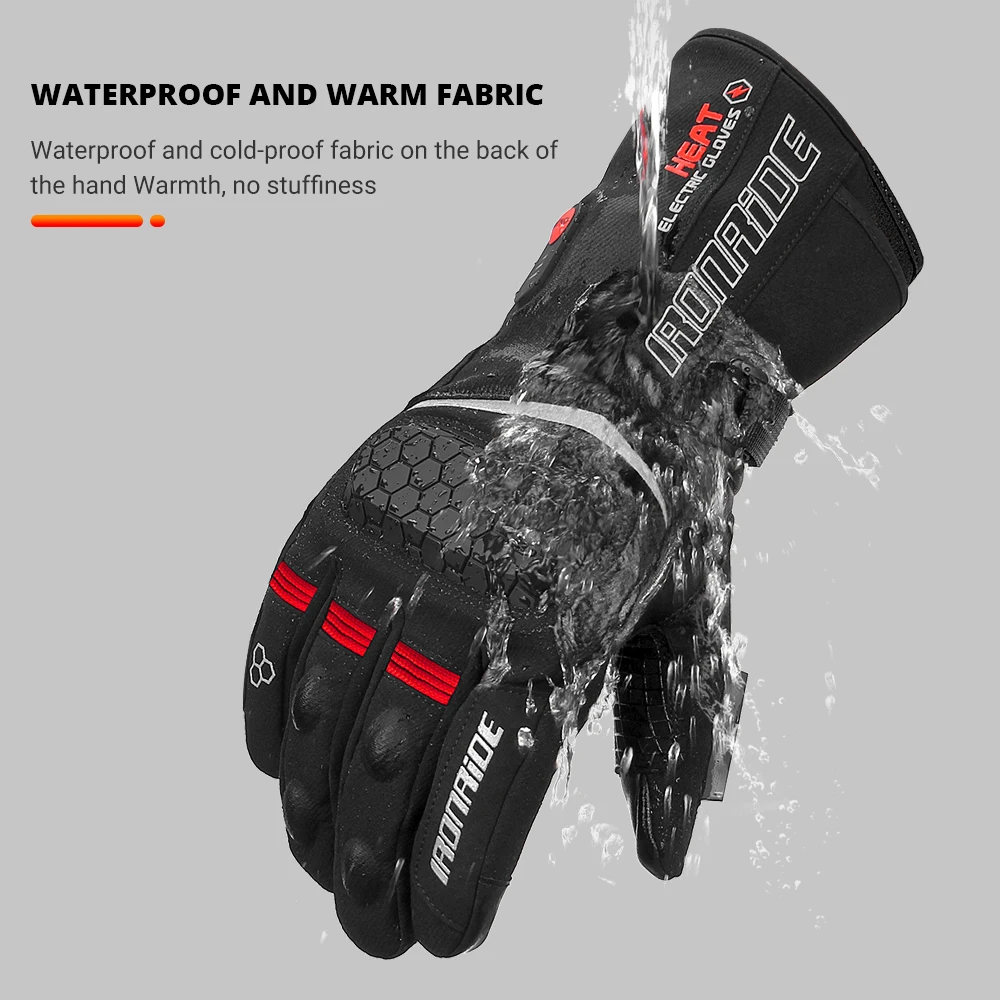 Guantes calefactables para hombre, guantes térmicos de invierno recargables por USB con calefacción para motocicleta, guantes calefactores eléctricos con pantalla táctil, guantes de esquí