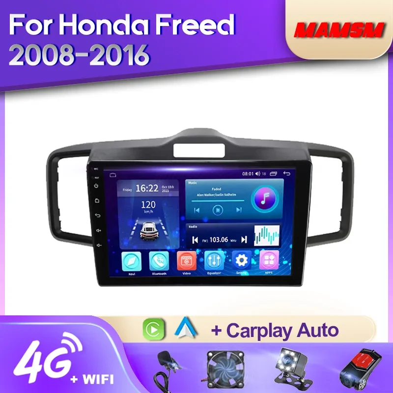 

MAMSM Android 12 Car Radio For Honda Freed 1 Spike 2008 -2016 Multimedia Video Player Navigation Stereo GPS 4G Carplay Autoradio