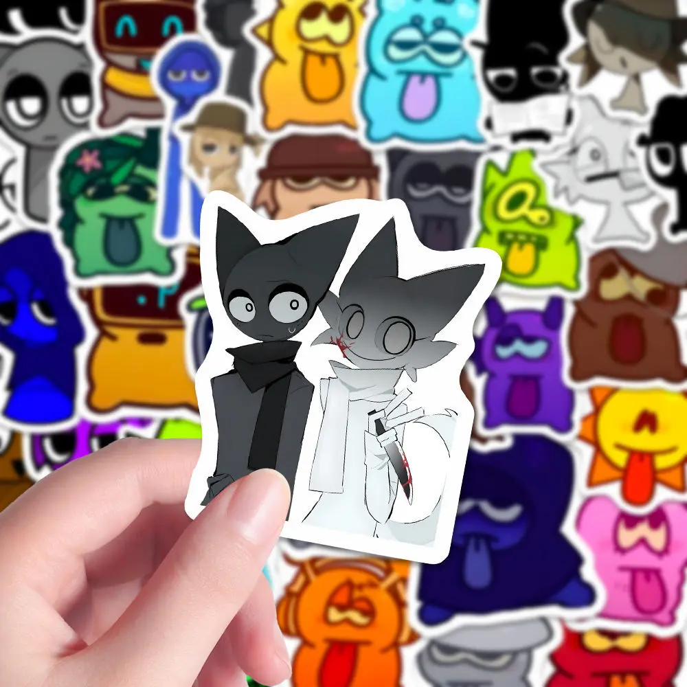 108PCS Cartoon Incredibox Sprunki Sticker Creative Funny Graffiti DIY Scrapbook Laptop Skateboard Helmet Decal Student Stickers