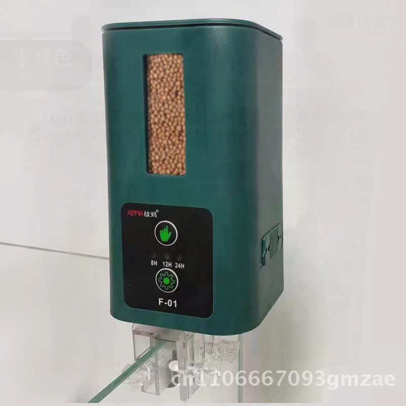 

Xinma интеллектуальная автоматическая кормушка для рыб для аквариума, диспенсер для рыб, белый, зеленый, дизайн рыб с удачей на удачу