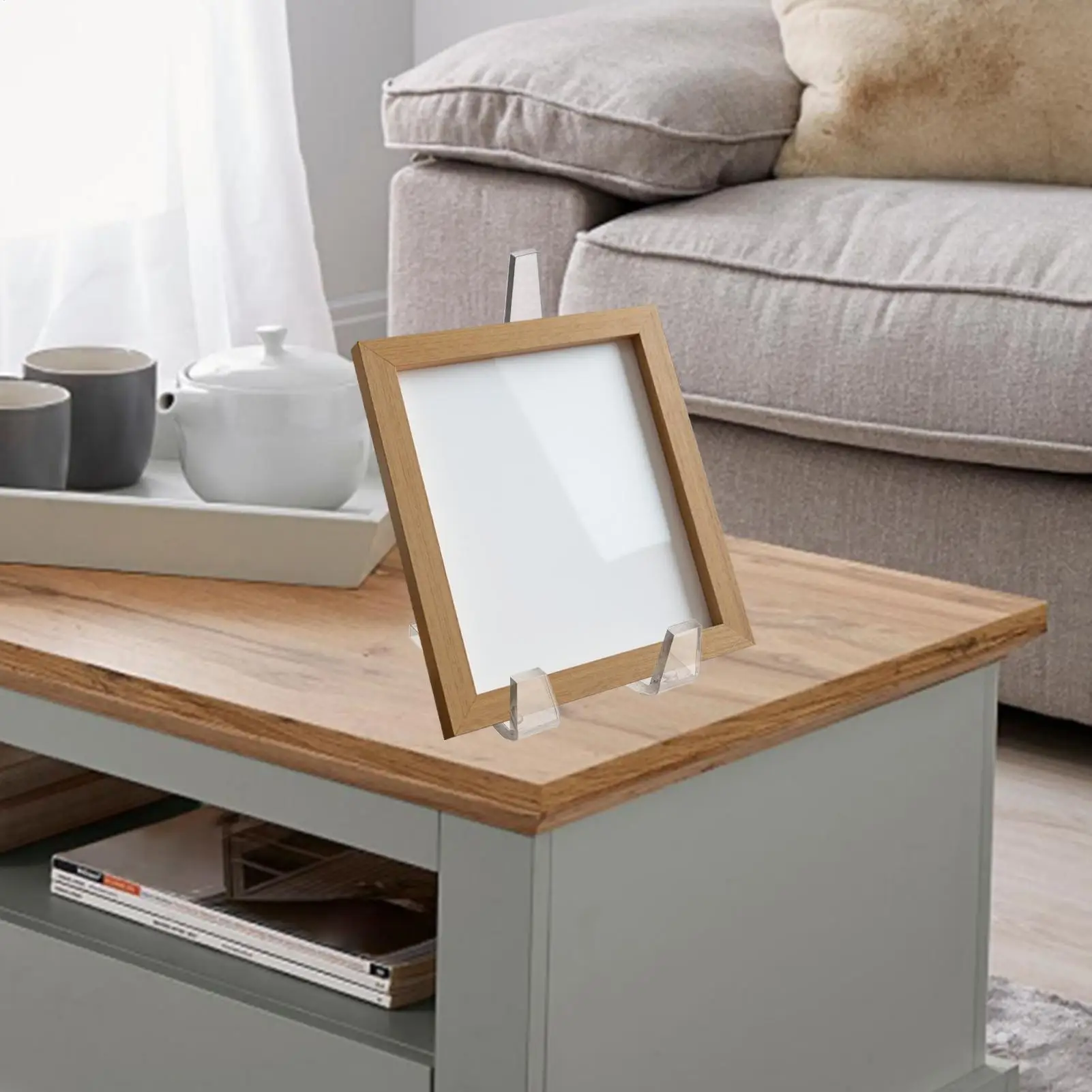 Plate Stand Plate Easel Clear Space-Saving Frame Painting Rack For Table Photo Holder Book Sign Card Picture Desk