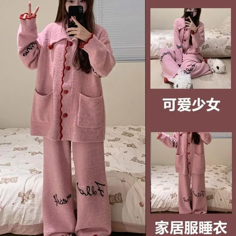 

Сексуальный пижамный комплект, студенческий повседневный комплект из 2 предметов с героями мультфильмов, женская одежда, ансамбль, женские толстовки, элегантные костюмы, комплекты брюк, женские два