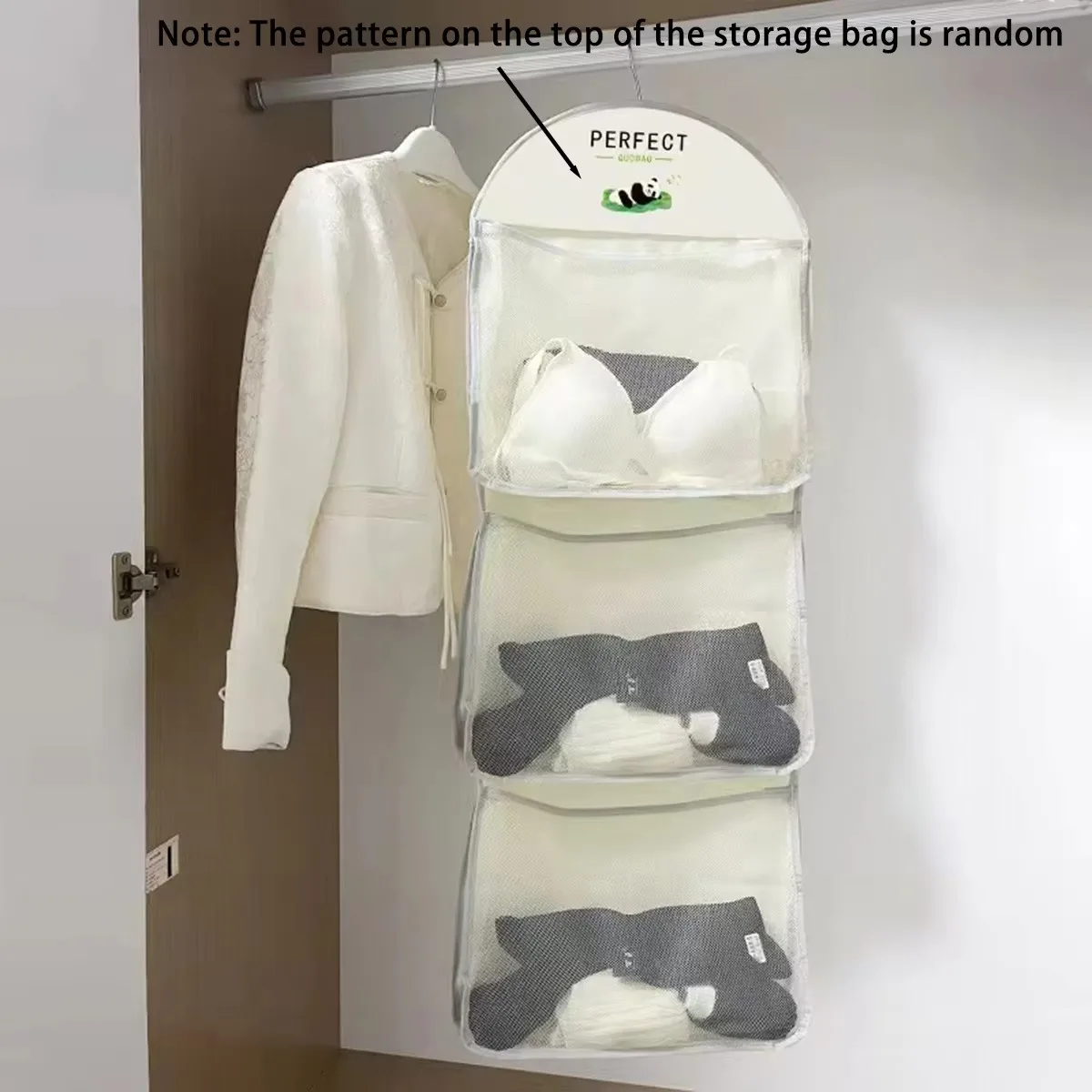 Multilayer Hanging Mesh Storage Bag Image 4