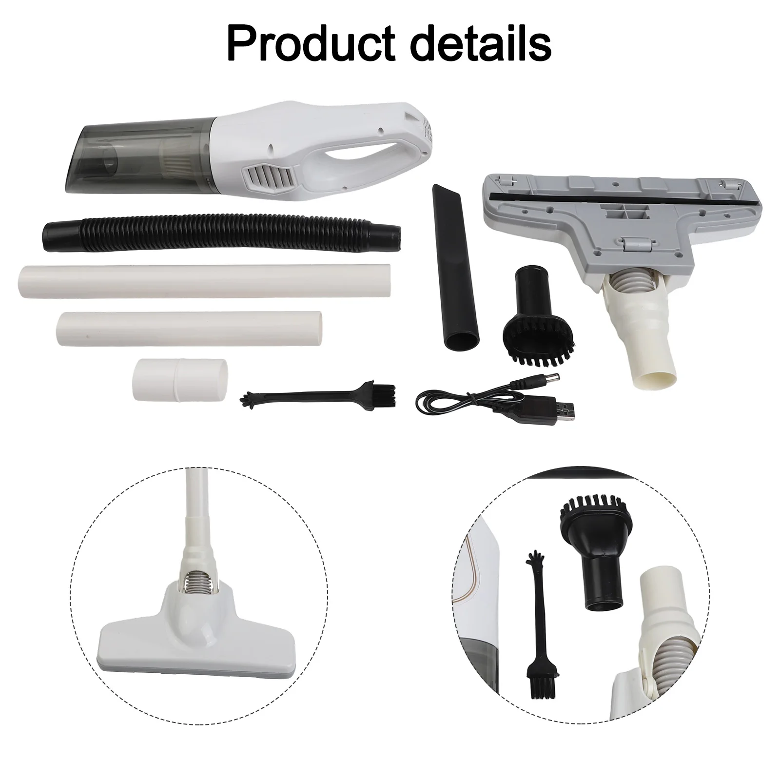 2in1 Cordless Vacuum Cleaner 100W Powerful Motor Handheld For Hard Floor Carpet Pet Hair USB Rechargeable Home Car Cleaning Tool