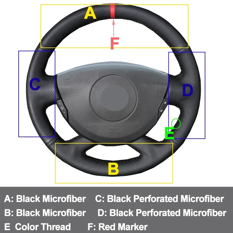 Hand Sewing Car Steering Wheel Cover Braid Wrap For Renault Laguna 2 2001-2007 Trafic 2 Grand Espace Vel Satis