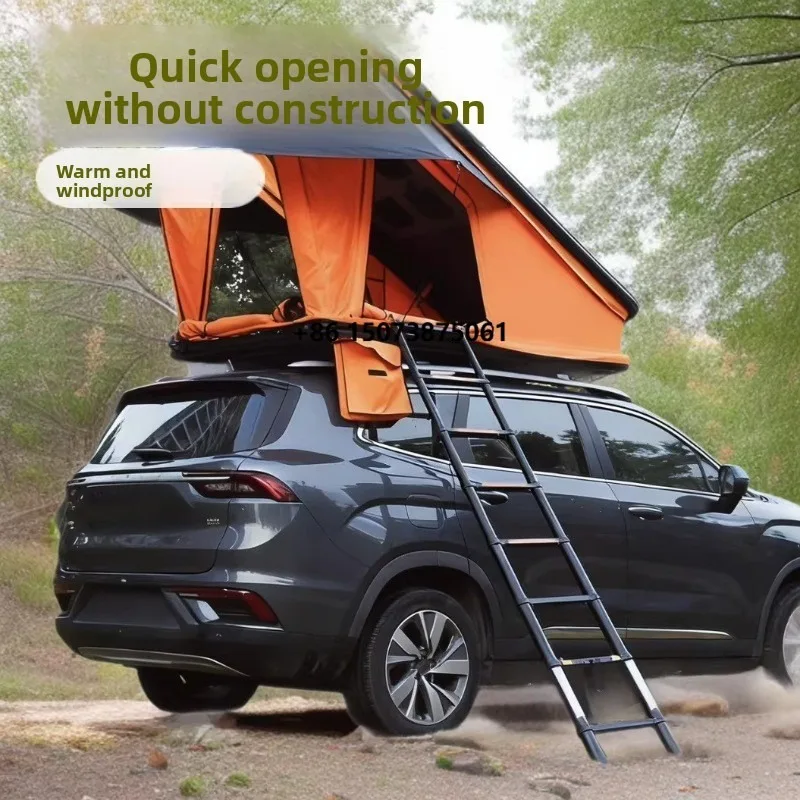 2026 Heavy Duty Aluminum Hard Shell Roof Top Tent Double-layer Quick-Setup Waterproof 4 Season Triangle Car Offroad 4x4