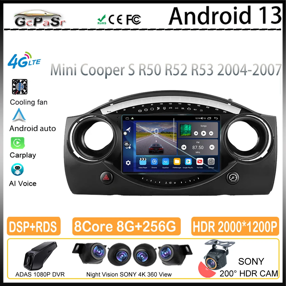 

Android For BMW Mini Cooper S R50 R52 R53 2004 2005 2006 2007 Auto Radio Multimedia Car Video Player Navigation Stereo Screen TV