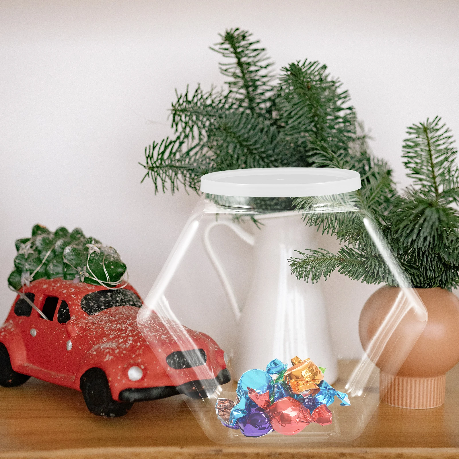 

2pcs Plastic Storage Jars with Lid Food Containers Household Dry Food Spice Container Biscuit Candy Jar Mini Snack Holder Clear