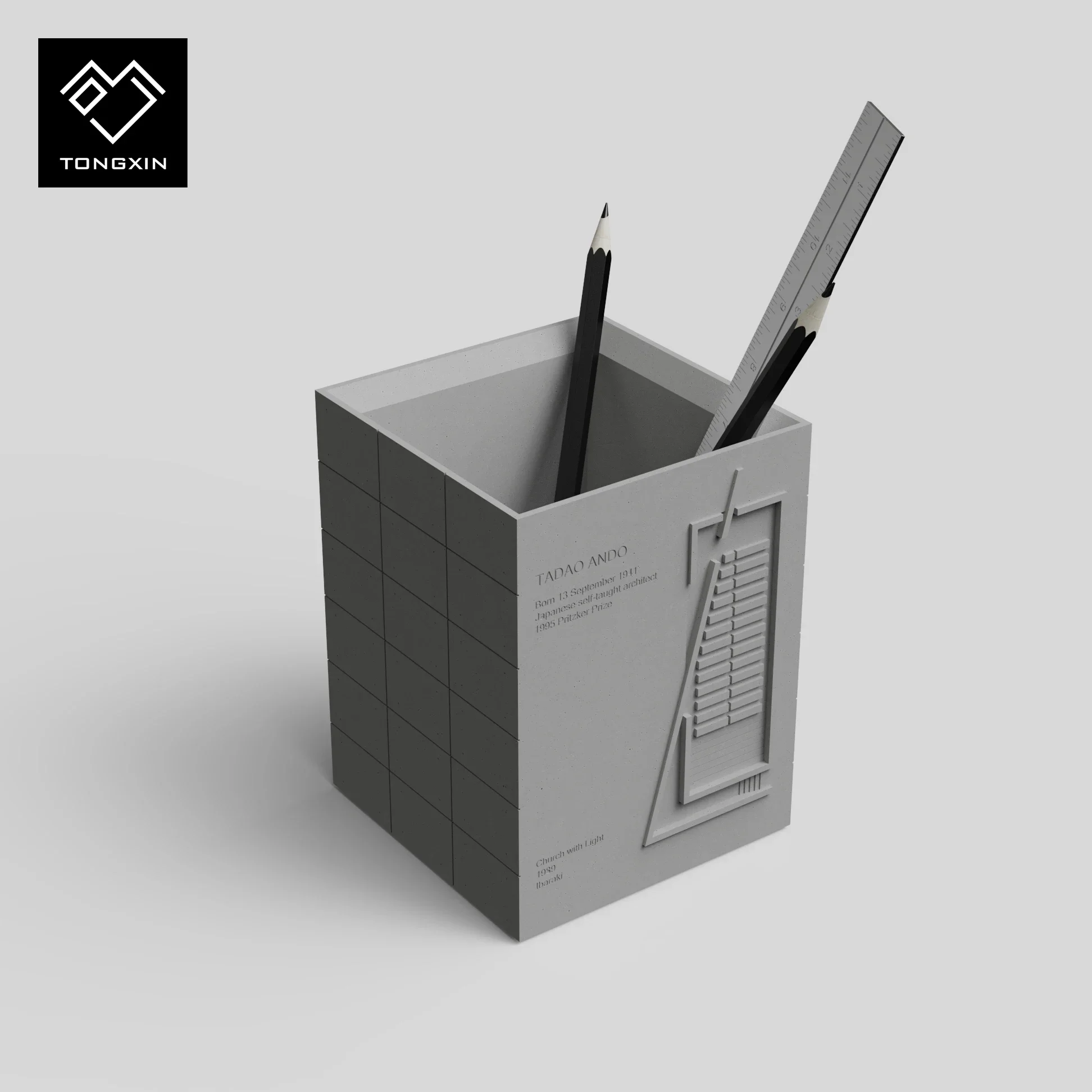 Tadao Ando | Church of Light Personalized and Creative Japanese-style Cement Pen Holder Office Desktop Storage Decoration