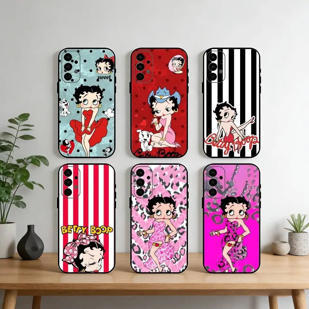 

B-Betty Cute B-Boop Phone Case For Samsung S25,S24,S21,S22,S23,S30,Ultra,S20,Plus,Fe,Note,10,9,5G Black Cover