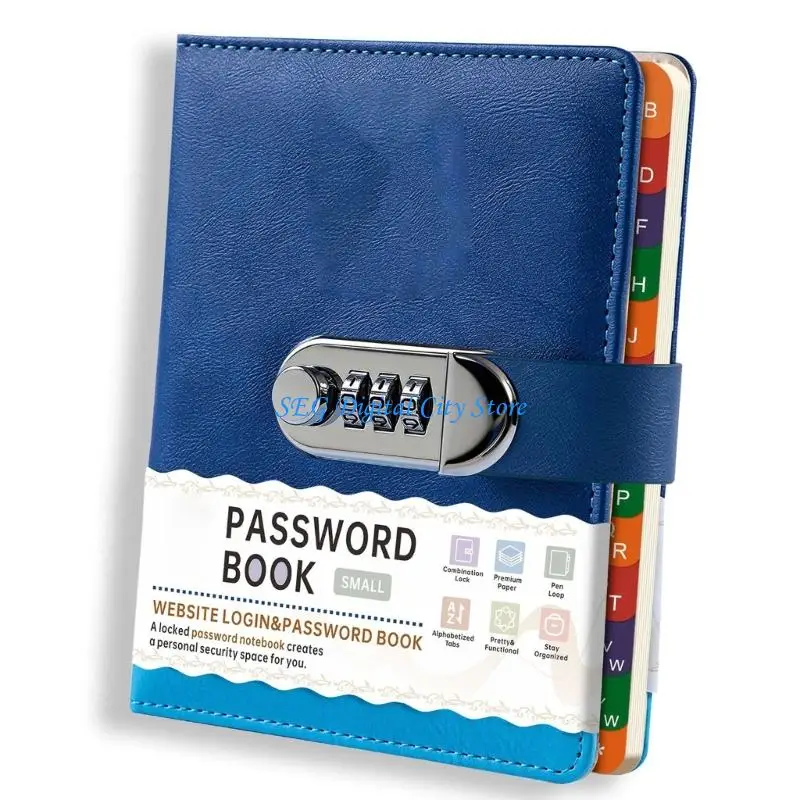 

U75B Elegant Combination Lock Cover Notebook Build In Password Lock And Memo Pages