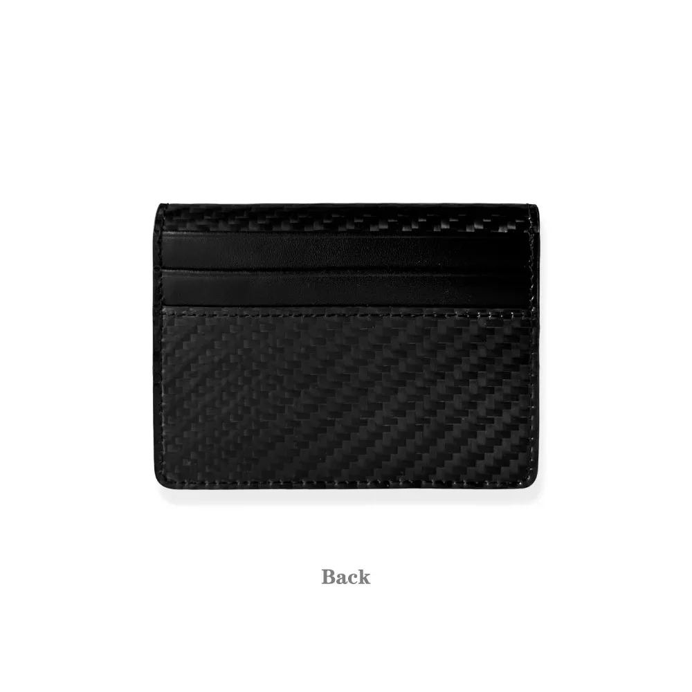 Ultra-light Genuine Carbon Fiber Flip Button Multi-Card Storage Card Case Coin Wallet High Capacity Men\'s Card Holder Minimalist