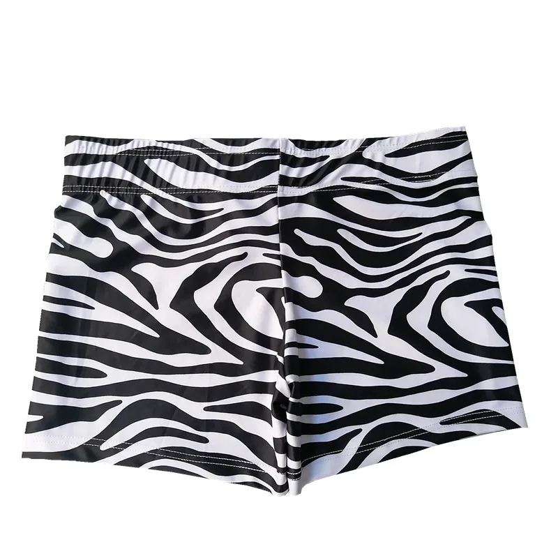 2026New men's boxer swimming trunks zebra pattern flower foreign trade low waist beach swimming hot spring BS436