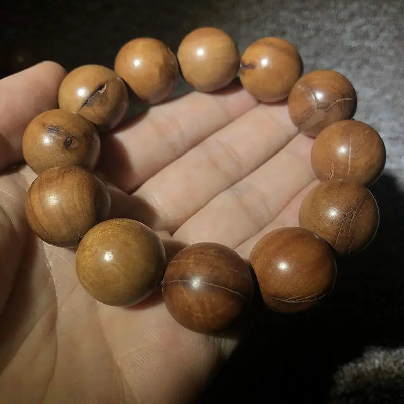 Natural Genuine Thunder Wood Bracelet Buddha Beads Log Body Protection Bracelet Dharma-Vessel Thunder Wood Bracelet